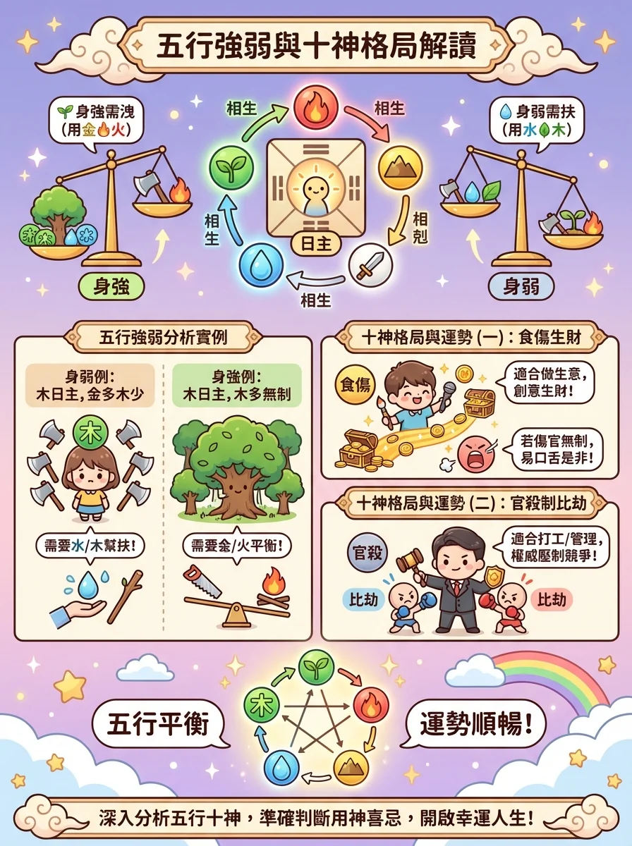 五行強弱與十神格局解讀