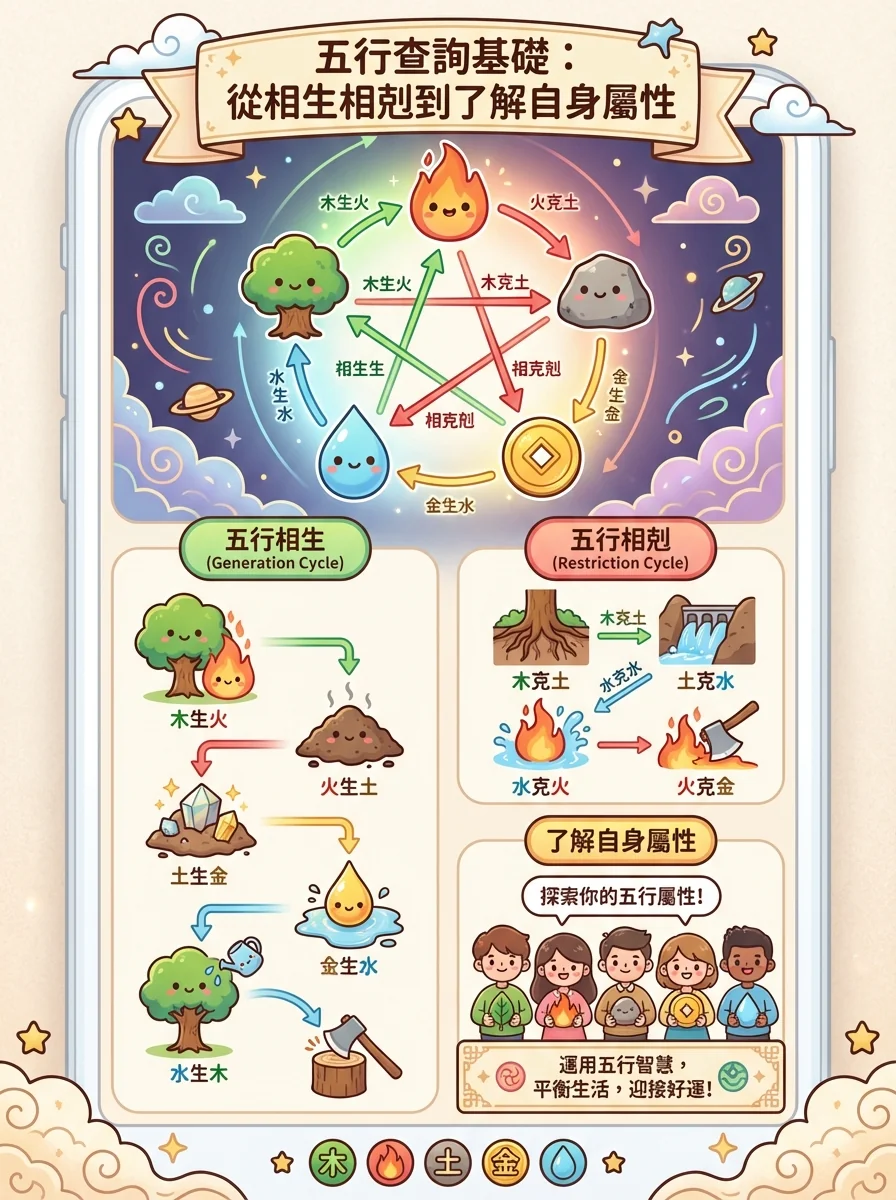 五行查詢基礎：從相生相剋到了解自身屬性