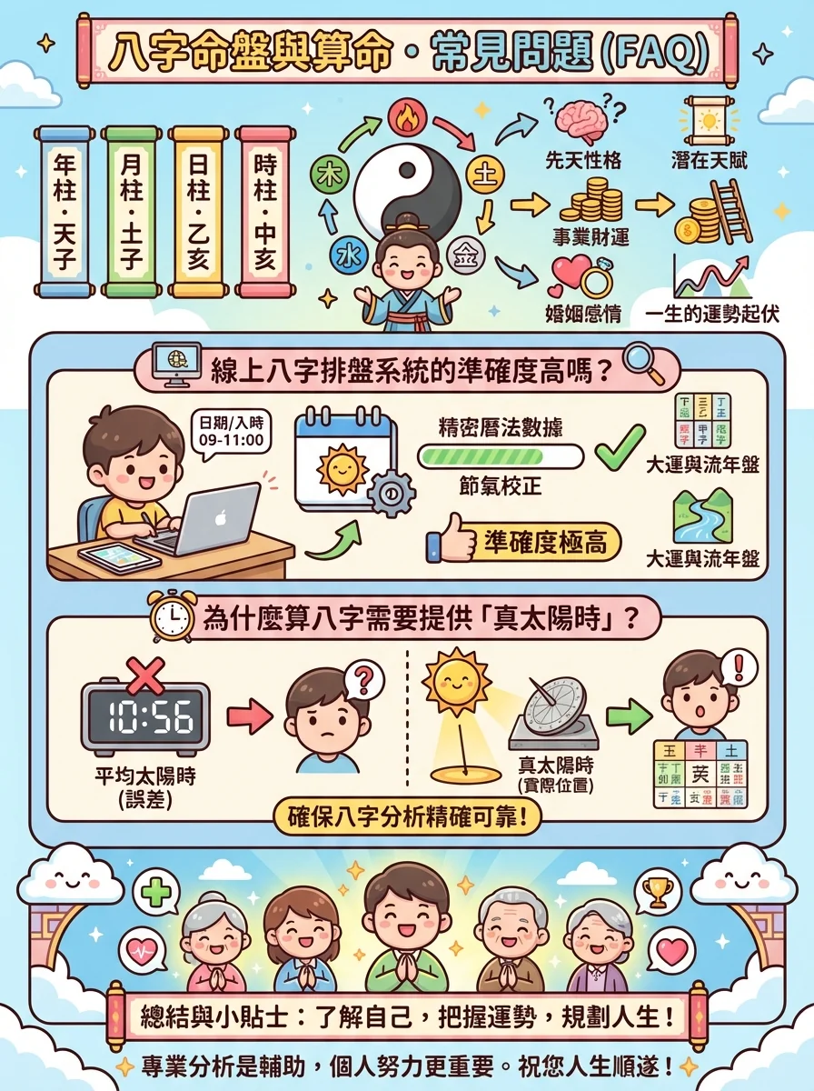 八字命盤與算命・常見問題 (FAQ)