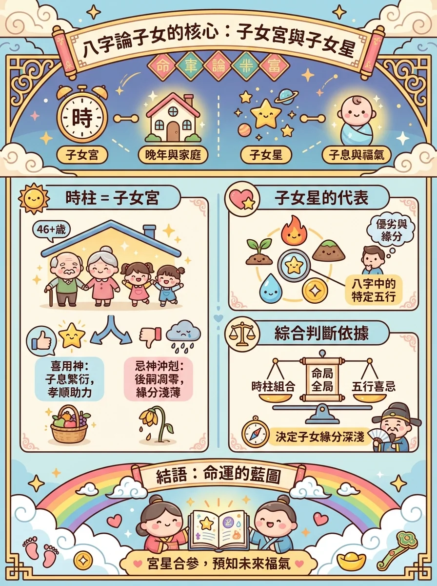 八字論子女的核心：子女宮與子女星