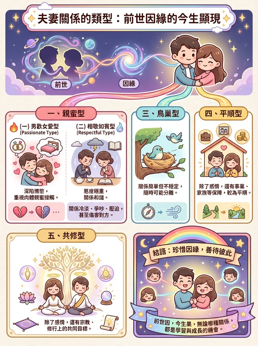 夫妻關係的類型：前世因緣的今生顯現