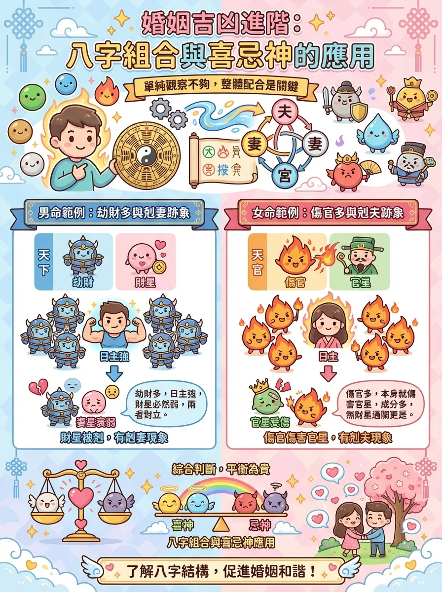 婚姻吉凶進階：八字組合與喜忌神的應用