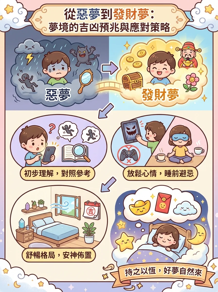 從惡夢到發財夢：夢境的吉凶預兆與應對策略