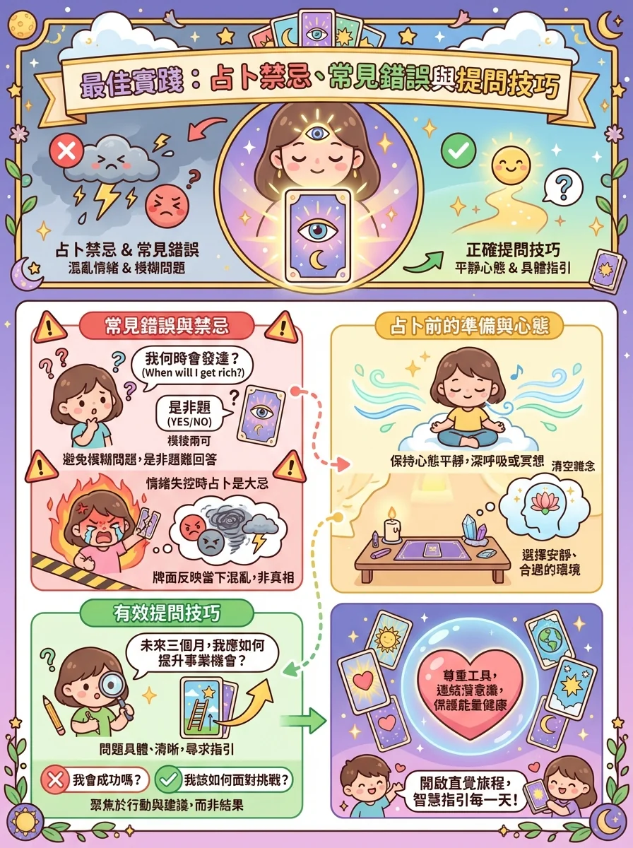 最佳實踐：占卜禁忌、常見錯誤與提問技巧