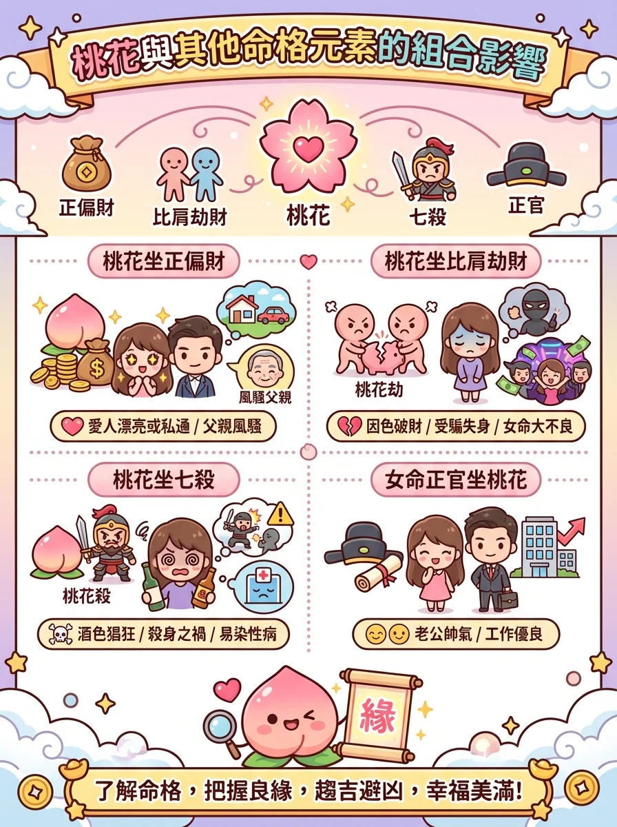 桃花與其他命格元素的組合影響