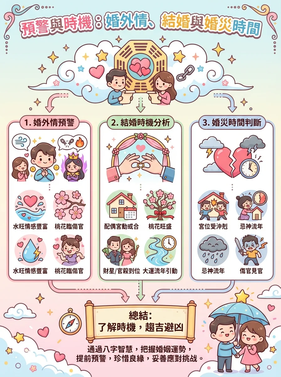 預警與時機：婚外情、結婚與婚災時間